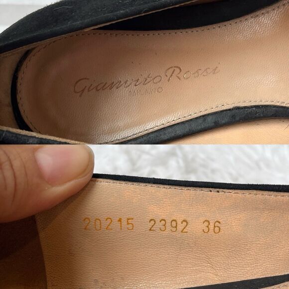 Gianvito Rossi Black Suede Slip On Shoes small platform size IT 36/US 6 - Picture 8 of 9
